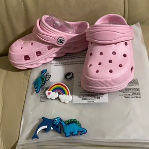 Pink croc style shoes for toddler